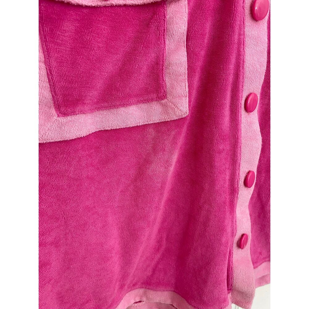 LAKE x Atlantic Pacific Darcy Terry Button Down Dress Pink Lychee Tuckernuck L - Picture 6 of 8